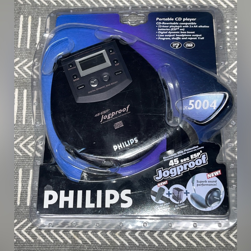Philips Black Jogproof Portable CD Player New Vintage Player Model AX5004